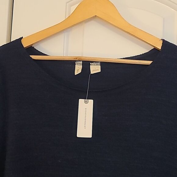 MOTH ANTHROPOLOGIE Navy Cross Back Sweater Dress Size L NWT - Picture 8 of 10